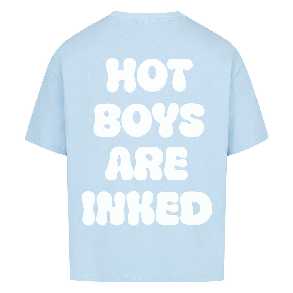Hot Boys - Heavy Oversized Backprint Shirt T-Shirt XS Hellblau Tattoo Fashion von inked-mafia.de. Dieses Teil gehört in jeden Kleiderschrank eines inked-rebels! Finde ideale Geschenke für Tätowierte, Tattoofans oder Tätowierer.