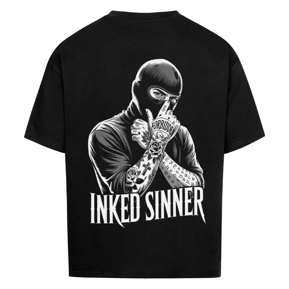 Inked Sinner - Heavy Oversized Backprint Shirt T-Shirt XS Schwarz Tattoo Fashion von inked-mafia.de. Dieses Teil gehört in jeden Kleiderschrank eines inked-rebels! Finde ideale Geschenke für Tätowierte, Tattoofans oder Tätowierer.