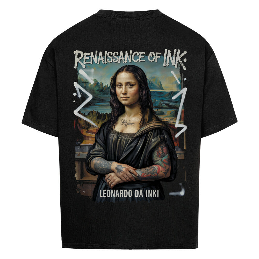 Renaissance of Ink - Heavy Oversized Backprint Shirt T-Shirt XS Schwarz Tattoo Fashion von inked-mafia.de. Dieses Teil gehört in jeden Kleiderschrank eines inked-rebels! Finde ideale Geschenke für Tätowierte, Tattoofans oder Tätowierer.