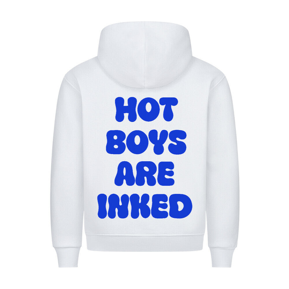 Hot Boys - Backprint Hoodie Hoodie S Weiß Tattoo Fashion von inked-mafia.de. Dieses Teil gehört in jeden Kleiderschrank eines inked-rebels! Finde ideale Geschenke für Tätowierte, Tattoofans oder Tätowierer.