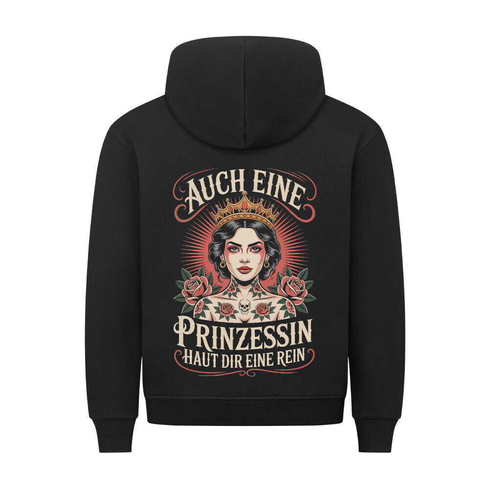 Prinzessin - Backprint Hoodie Hoodie S Schwarz Tattoo Fashion von inked-mafia.de. Dieses Teil gehört in jeden Kleiderschrank eines inked-rebels! Finde ideale Geschenke für Tätowierte, Tattoofans oder Tätowierer.