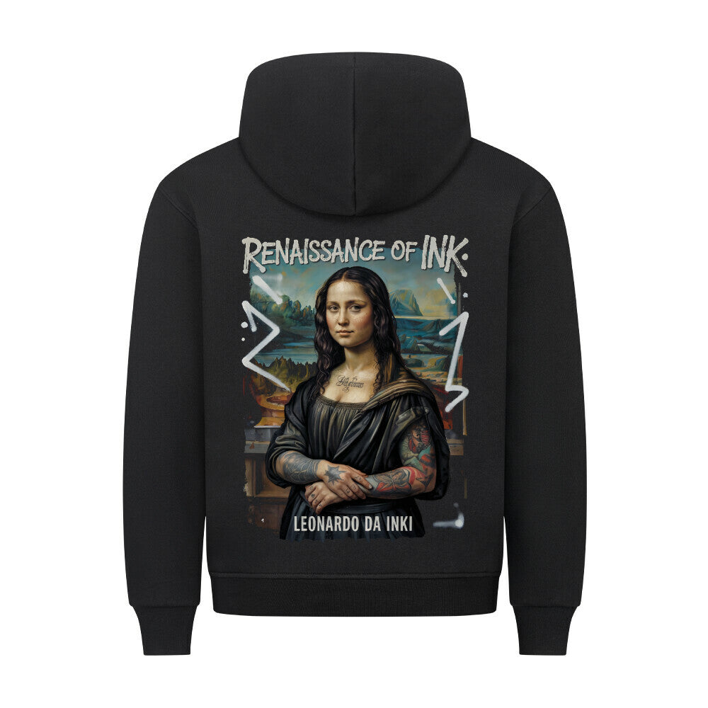 Renaissance of Ink - Backprint Hoodie Hoodie S Schwarz Tattoo Fashion von inked-mafia.de. Dieses Teil gehört in jeden Kleiderschrank eines inked-rebels! Finde ideale Geschenke für Tätowierte, Tattoofans oder Tätowierer.
