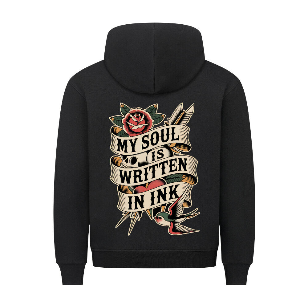 Soul - Backprint Hoodie Hoodie S Schwarz Tattoo Fashion von inked-mafia.de. Dieses Teil gehört in jeden Kleiderschrank eines inked-rebels! Finde ideale Geschenke für Tätowierte, Tattoofans oder Tätowierer.