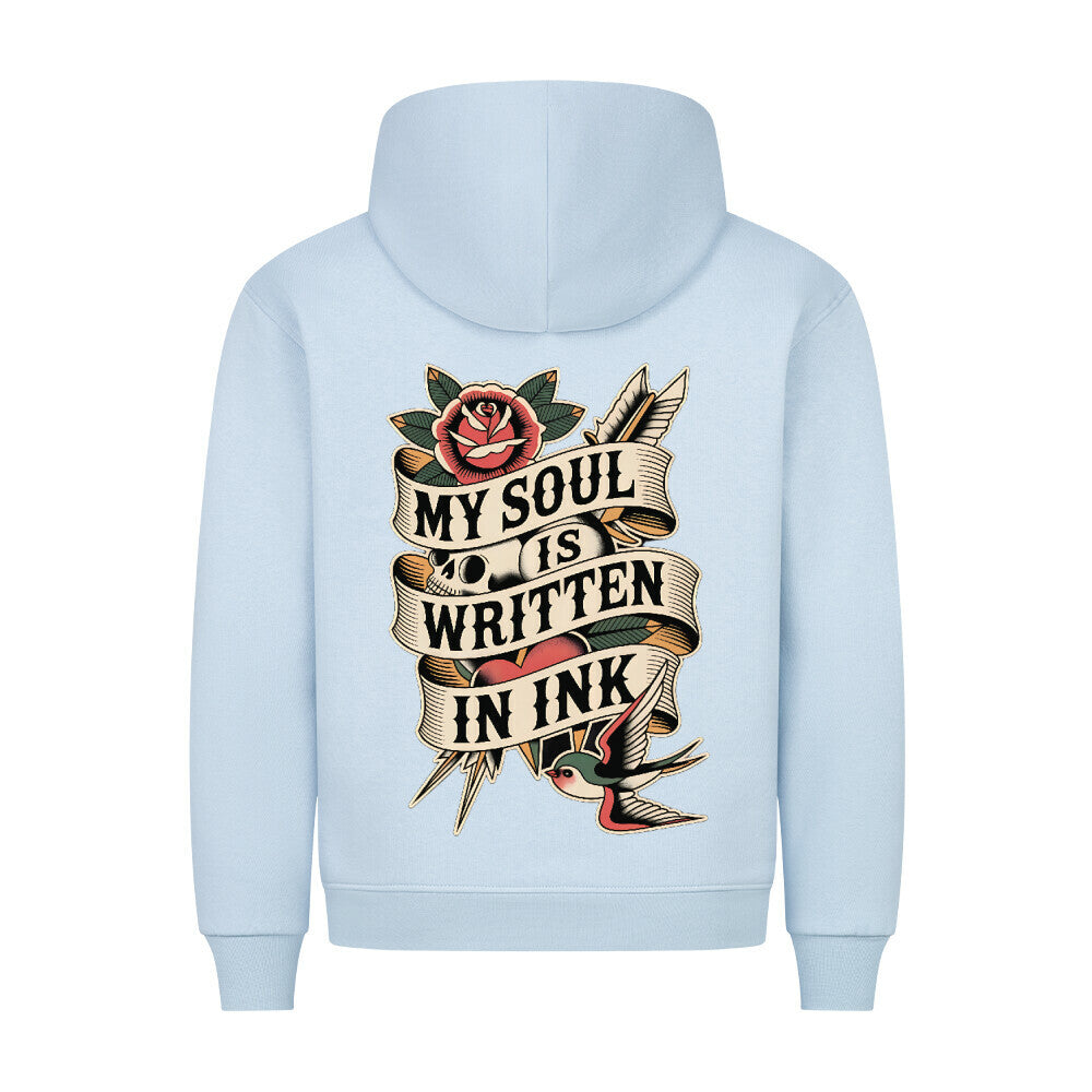 Soul - Backprint Hoodie Hoodie S Hellblau Tattoo Fashion von inked-mafia.de. Dieses Teil gehört in jeden Kleiderschrank eines inked-rebels! Finde ideale Geschenke für Tätowierte, Tattoofans oder Tätowierer.