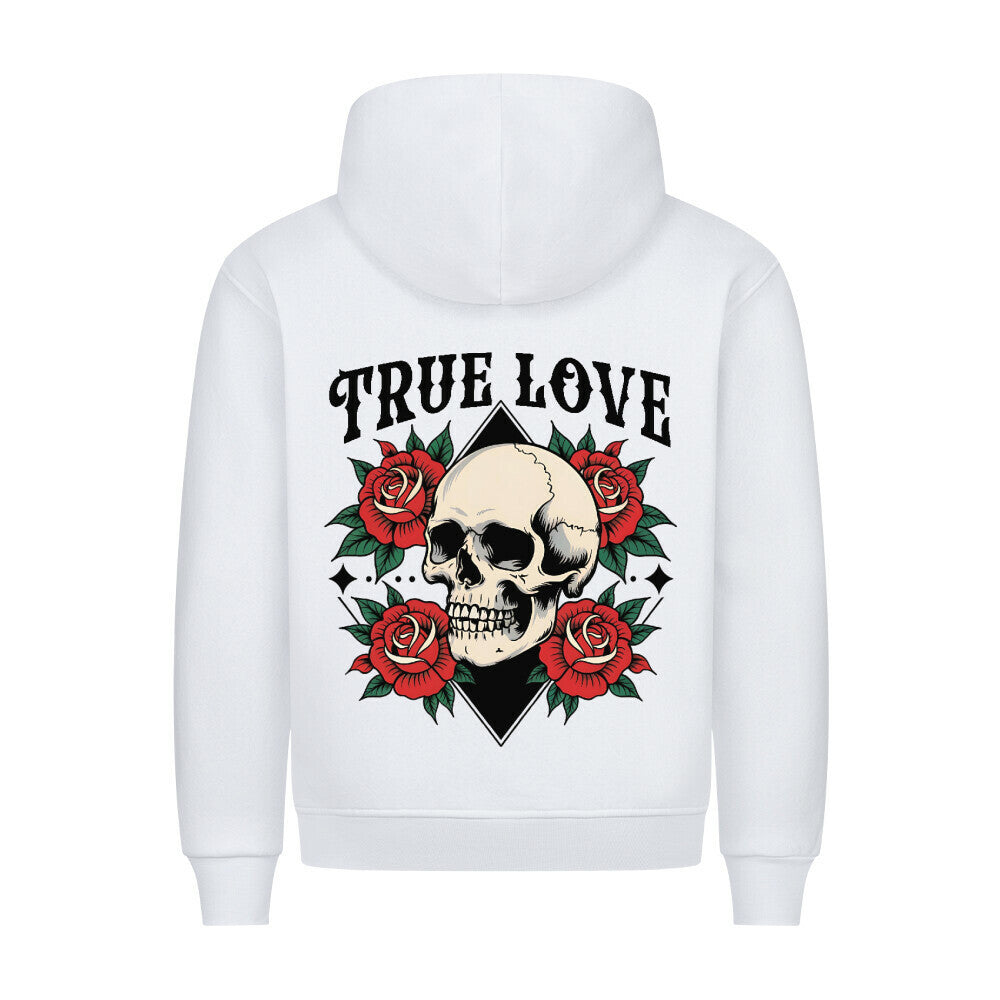 True Love - Backprint Hoodie Hoodie S Weiß Tattoo Fashion von inked-mafia.de. Dieses Teil gehört in jeden Kleiderschrank eines inked-rebels! Finde ideale Geschenke für Tätowierte, Tattoofans oder Tätowierer.
