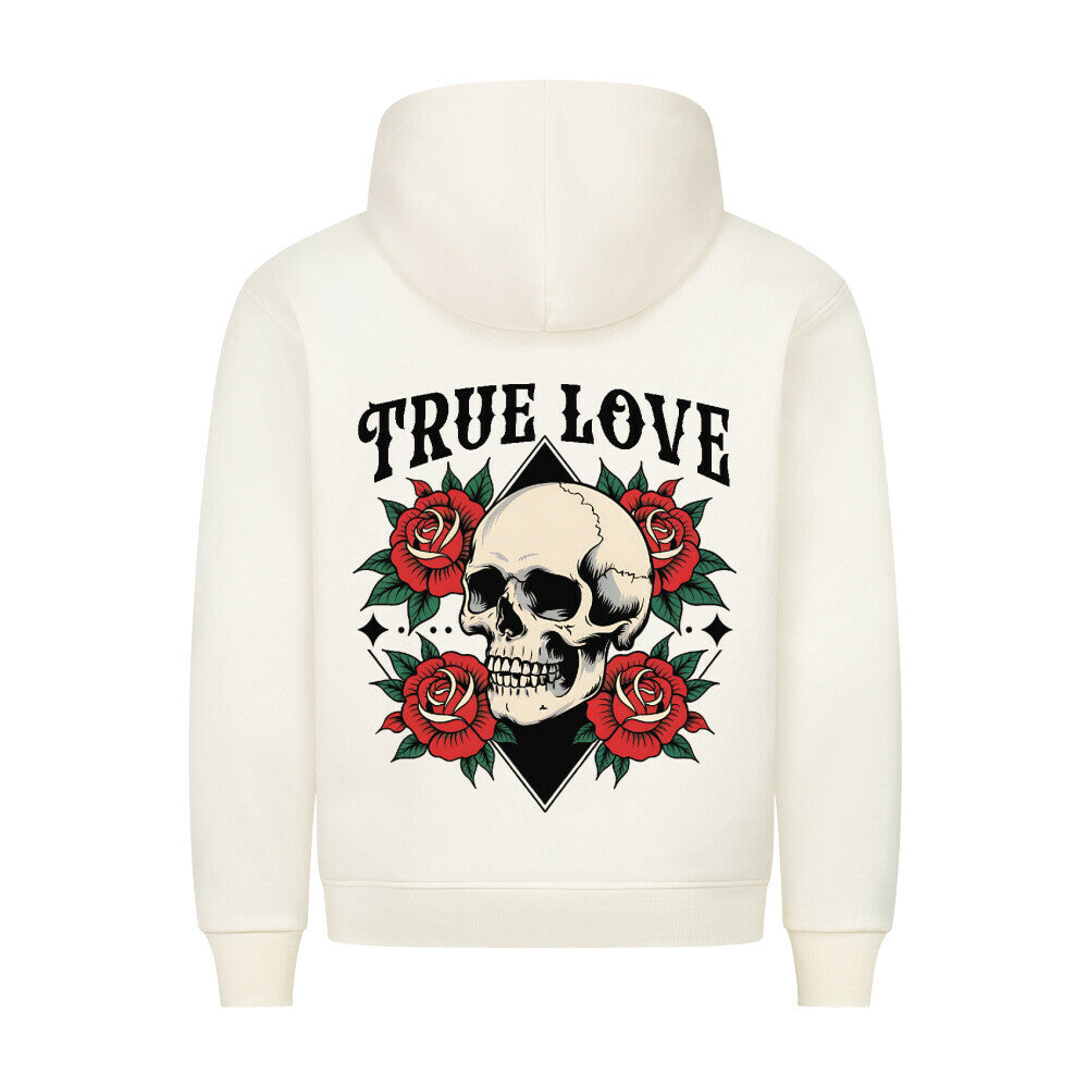 True Love - Backprint Hoodie Hoodie S Beige Tattoo Fashion von inked-mafia.de. Dieses Teil gehört in jeden Kleiderschrank eines inked-rebels! Finde ideale Geschenke für Tätowierte, Tattoofans oder Tätowierer.