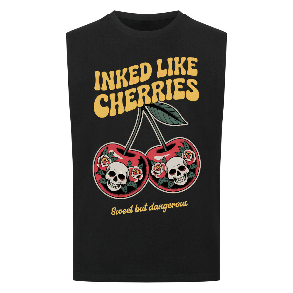 Cherries - Sleeveless Oversized Shirt T-Shirt S Schwarz Tattoo Fashion von inked-mafia.de. Dieses Teil gehört in jeden Kleiderschrank eines inked-rebels! Finde ideale Geschenke für Tätowierte, Tattoofans oder Tätowierer.