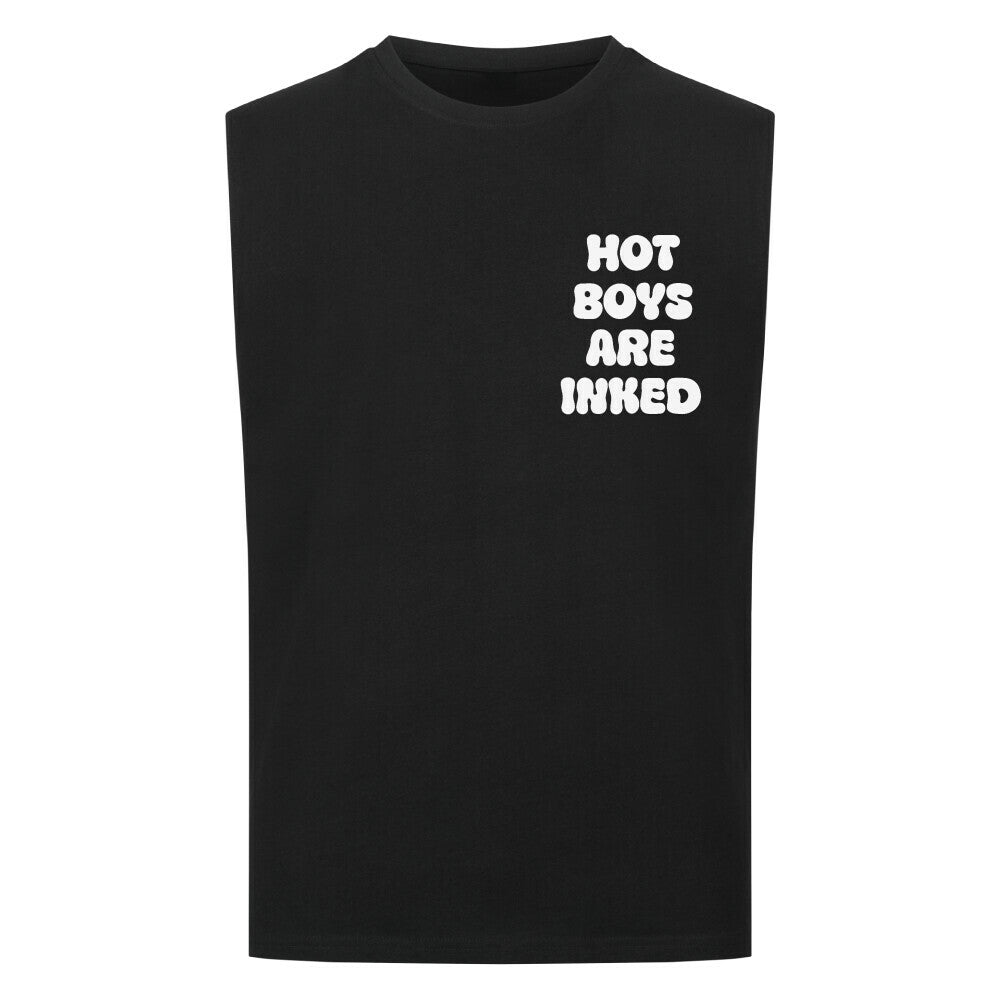 Hot Boys - Sleeveless Oversized Backprint Shirt T-Shirt Tattoo Fashion von inked-mafia.de. Dieses Teil gehört in jeden Kleiderschrank eines inked-rebels! Finde ideale Geschenke für Tätowierte, Tattoofans oder Tätowierer.
