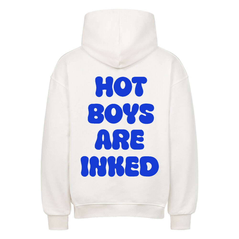 Hot Boys - Heavy Oversized Backprint Hoodie Hoodie XS Weiß Tattoo Fashion von inked-mafia.de. Dieses Teil gehört in jeden Kleiderschrank eines inked-rebels! Finde ideale Geschenke für Tätowierte, Tattoofans oder Tätowierer.