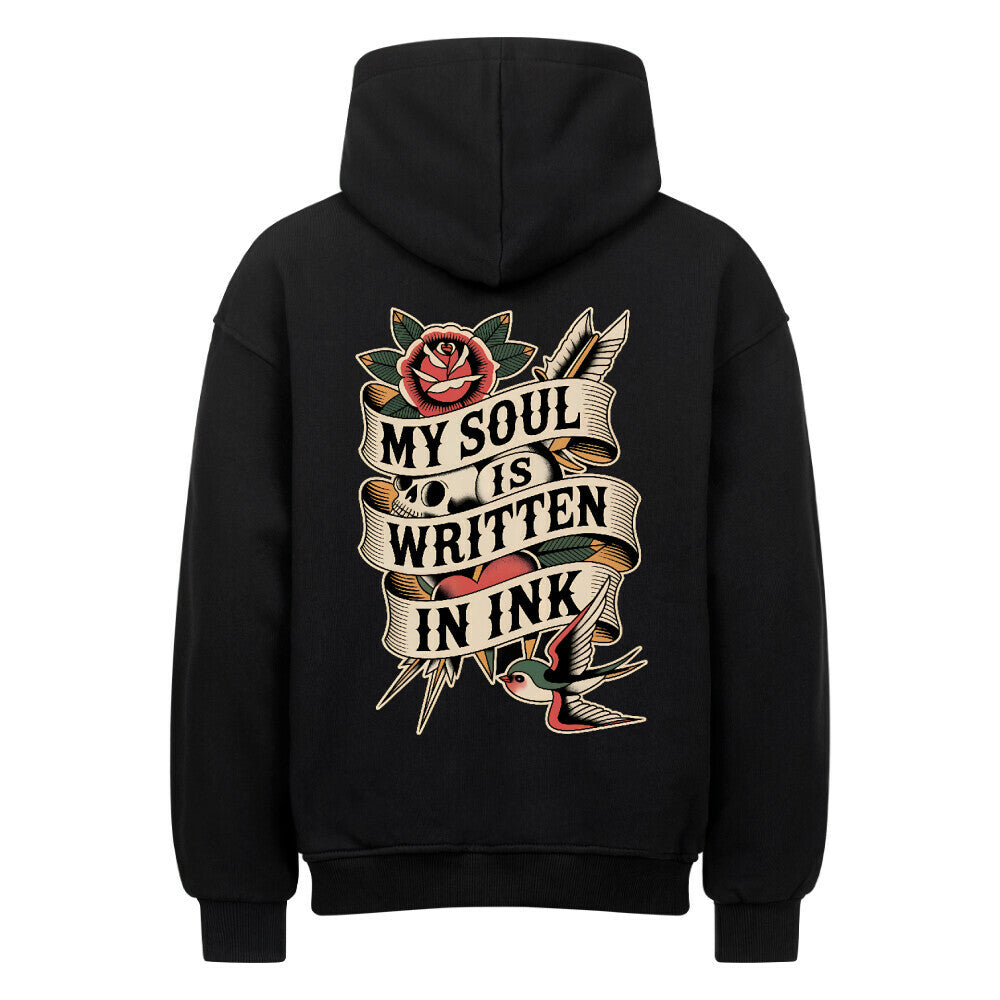 Soul - Heavy Oversized Backprint Hoodie Hoodie XS Schwarz Tattoo Fashion von inked-mafia.de. Dieses Teil gehört in jeden Kleiderschrank eines inked-rebels! Finde ideale Geschenke für Tätowierte, Tattoofans oder Tätowierer.
