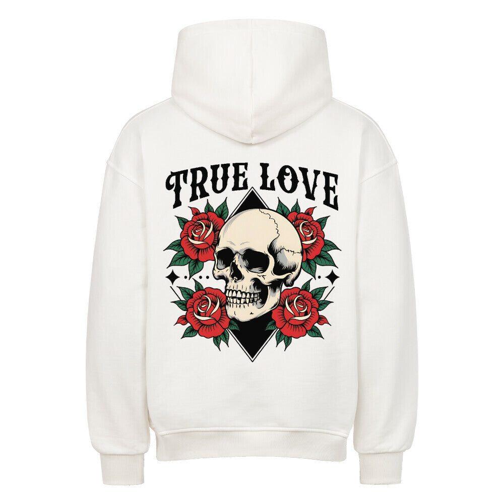 True Love - Heavy Oversized Backprint Hoodie Hoodie XS Weiß Tattoo Fashion von inked-mafia.de. Dieses Teil gehört in jeden Kleiderschrank eines inked-rebels! Finde ideale Geschenke für Tätowierte, Tattoofans oder Tätowierer.