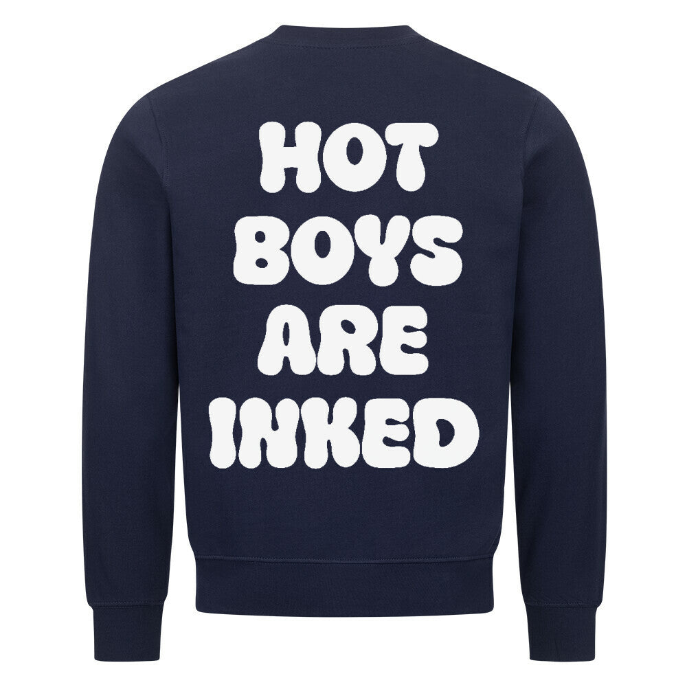 Hot Boys - Backprint Sweatshirt Sweatshirt S Navy Blue Tattoo Fashion von inked-mafia.de. Dieses Teil gehört in jeden Kleiderschrank eines inked-rebels! Finde ideale Geschenke für Tätowierte, Tattoofans oder Tätowierer.