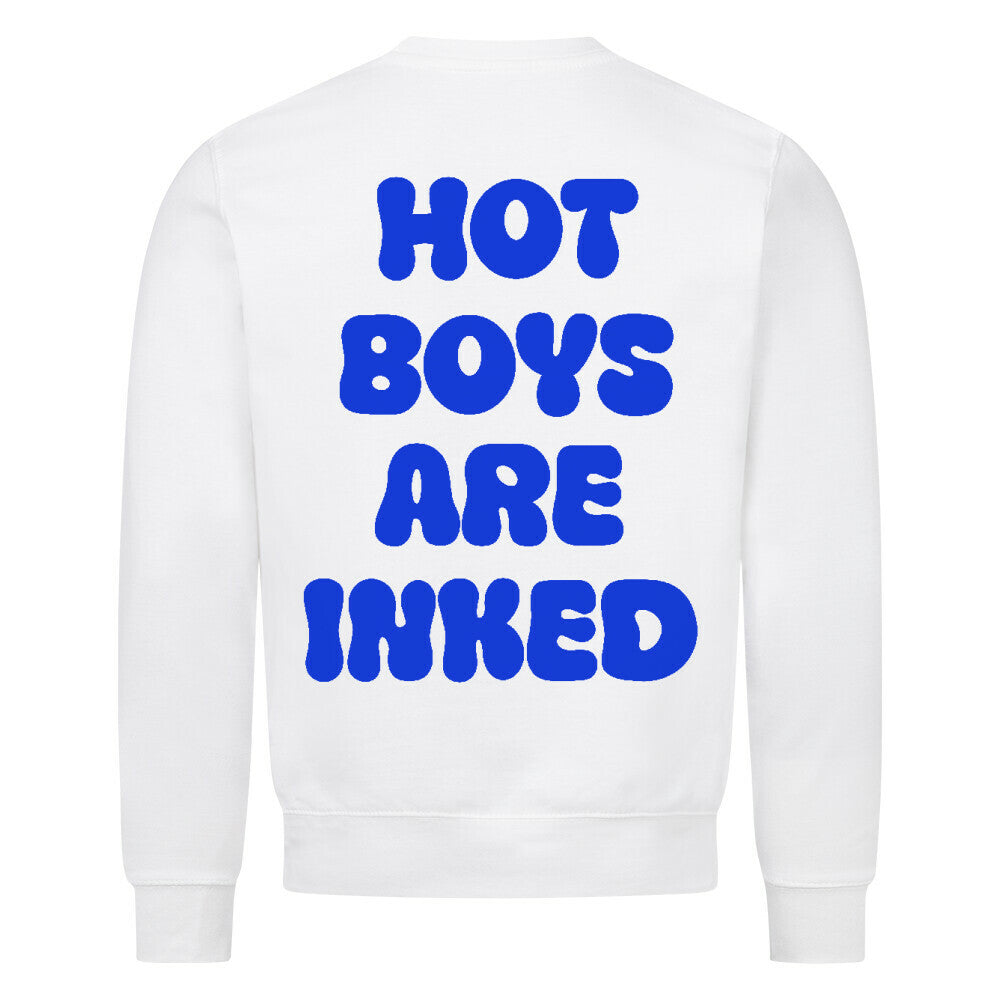 Hot Boys - Backprint Sweatshirt Sweatshirt S Weiß Tattoo Fashion von inked-mafia.de. Dieses Teil gehört in jeden Kleiderschrank eines inked-rebels! Finde ideale Geschenke für Tätowierte, Tattoofans oder Tätowierer.
