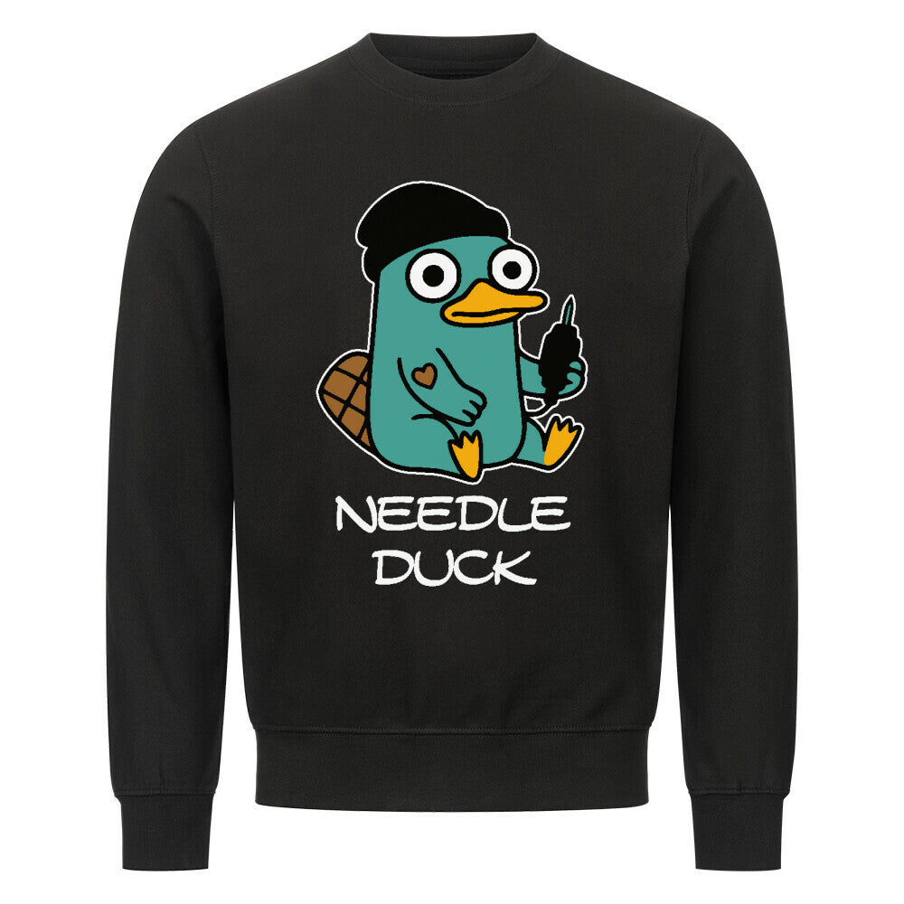 Needle Duck - Sweatshirt Sweatshirt S Schwarz Tattoo Fashion von inked-mafia.de. Dieses Teil gehört in jeden Kleiderschrank eines inked-rebels! Finde ideale Geschenke für Tätowierte, Tattoofans oder Tätowierer.