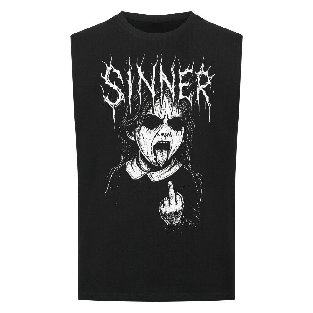 Sinner - Sleeveless Oversized Shirt T-Shirt S Schwarz Tattoo Fashion von inked-mafia.de. Dieses Teil gehört in jeden Kleiderschrank eines inked-rebels! Finde ideale Geschenke für Tätowierte, Tattoofans oder Tätowierer.