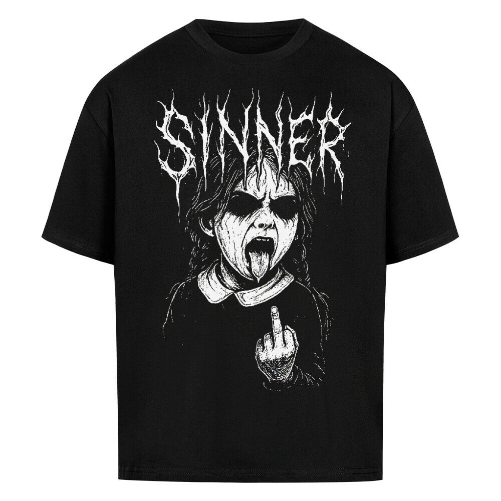 Sinner - Heavy Oversized Shirt T-Shirt XS Schwarz Tattoo Fashion von inked-mafia.de. Dieses Teil gehört in jeden Kleiderschrank eines inked-rebels! Finde ideale Geschenke für Tätowierte, Tattoofans oder Tätowierer.
