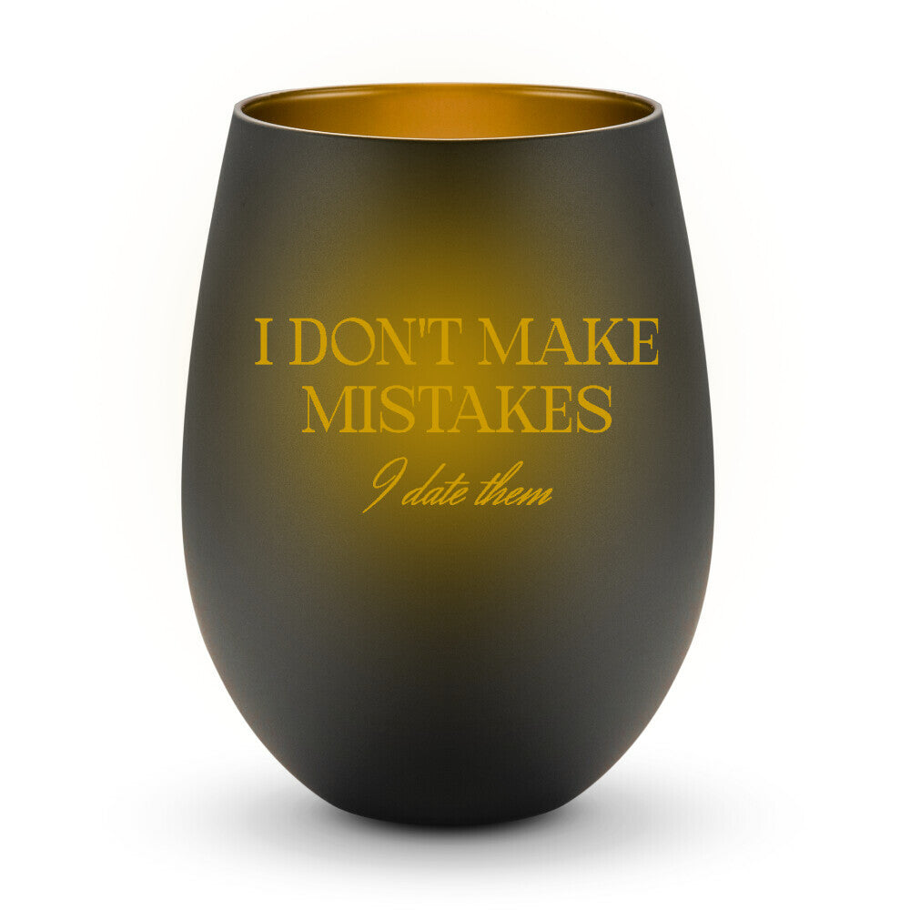Mistakes - Windlicht LaserPng Standard Schwarz-Gold Tattoo Fashion von inked-mafia.de. Dieses Teil gehört in jeden Kleiderschrank eines inked-rebels! Finde ideale Geschenke für Tätowierte, Tattoofans oder Tätowierer.
