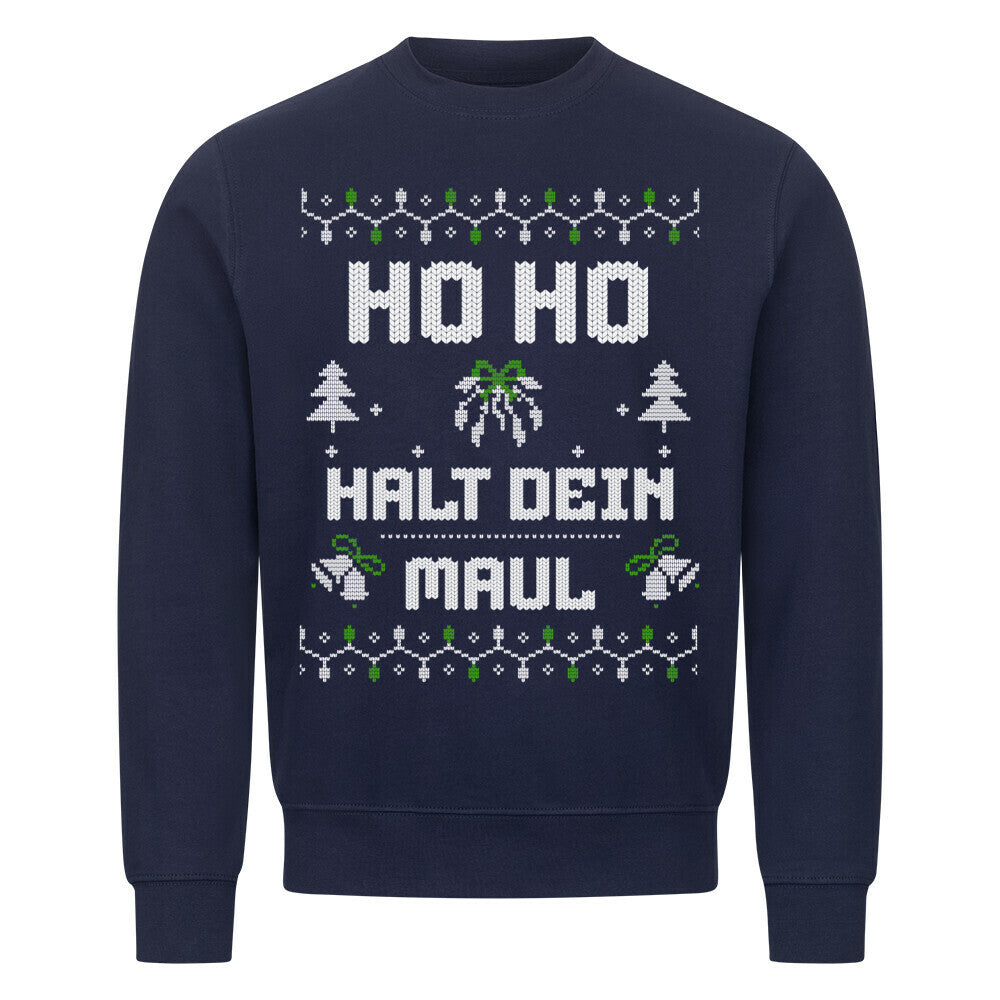Ho Ho - Unisex Weihnachtssweater Sweatshirt S Navy Blue Tattoo Fashion von inked-mafia.de. Dieses Teil gehört in jeden Kleiderschrank eines inked-rebels! Finde ideale Geschenke für Tätowierte, Tattoofans oder Tätowierer.