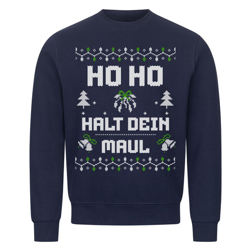 Ho Ho - Unisex Weihnachtssweater Sweatshirt S Navy Blue Tattoo Fashion von inked-mafia.de. Dieses Teil gehört in jeden Kleiderschrank eines inked-rebels! Finde ideale Geschenke für Tätowierte, Tattoofans oder Tätowierer.