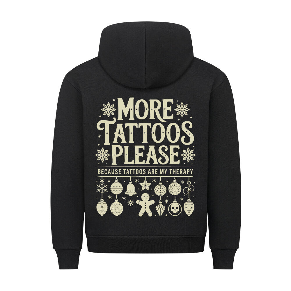 More Tattoos please - Unisex Backprint Weihnachtshoodie Hoodie S Schwarz Tattoo Fashion von inked-mafia.de. Dieses Teil gehört in jeden Kleiderschrank eines inked-rebels! Finde ideale Geschenke für Tätowierte, Tattoofans oder Tätowierer.