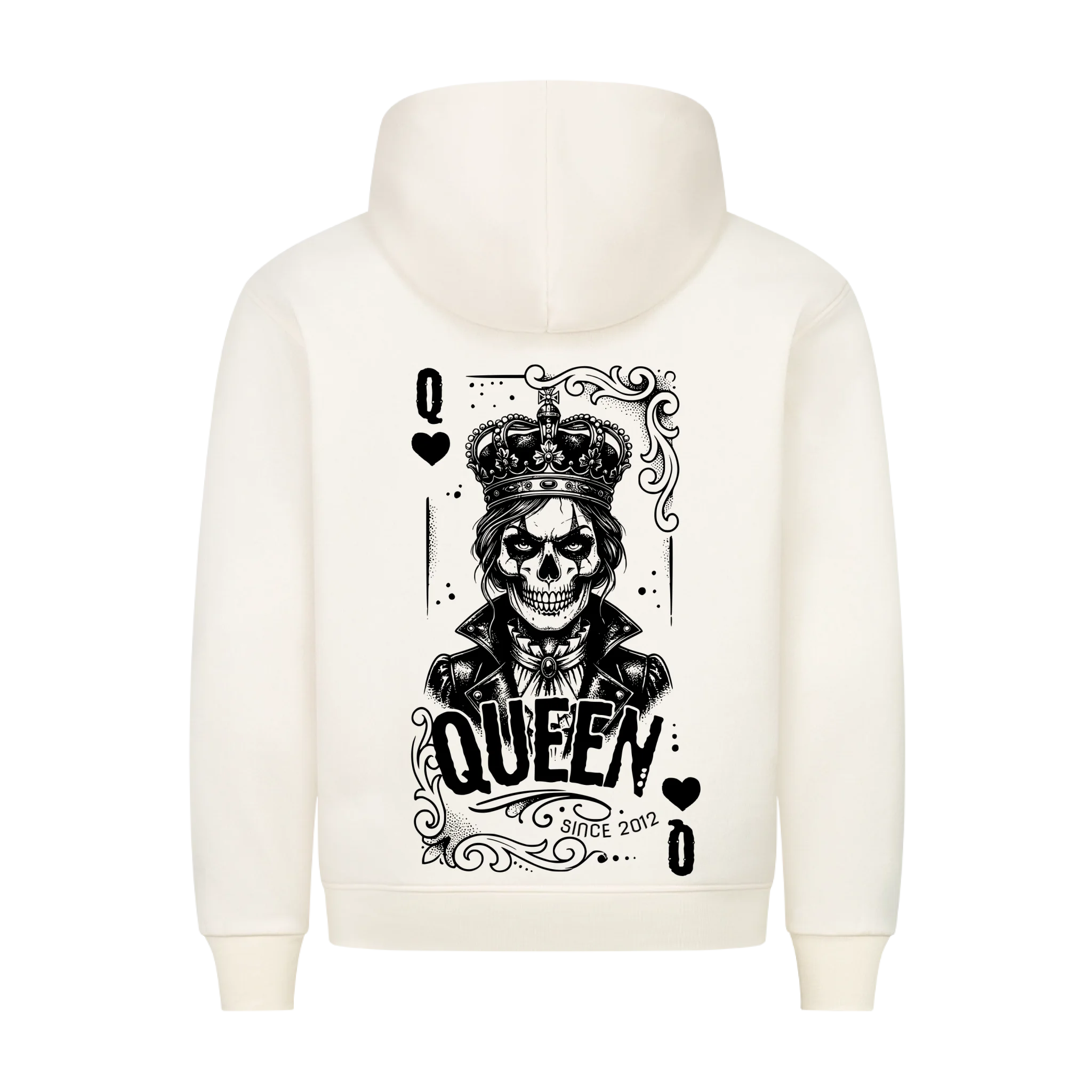 Queen - Backprint Hoodie (personalisierbar) Customizer Hoodie Beige S Tattoo Fashion von inked-mafia.de. Dieses Teil gehört in jeden Kleiderschrank eines inked-rebels! Finde ideale Geschenke für Tätowierte, Tattoofans oder Tätowierer.