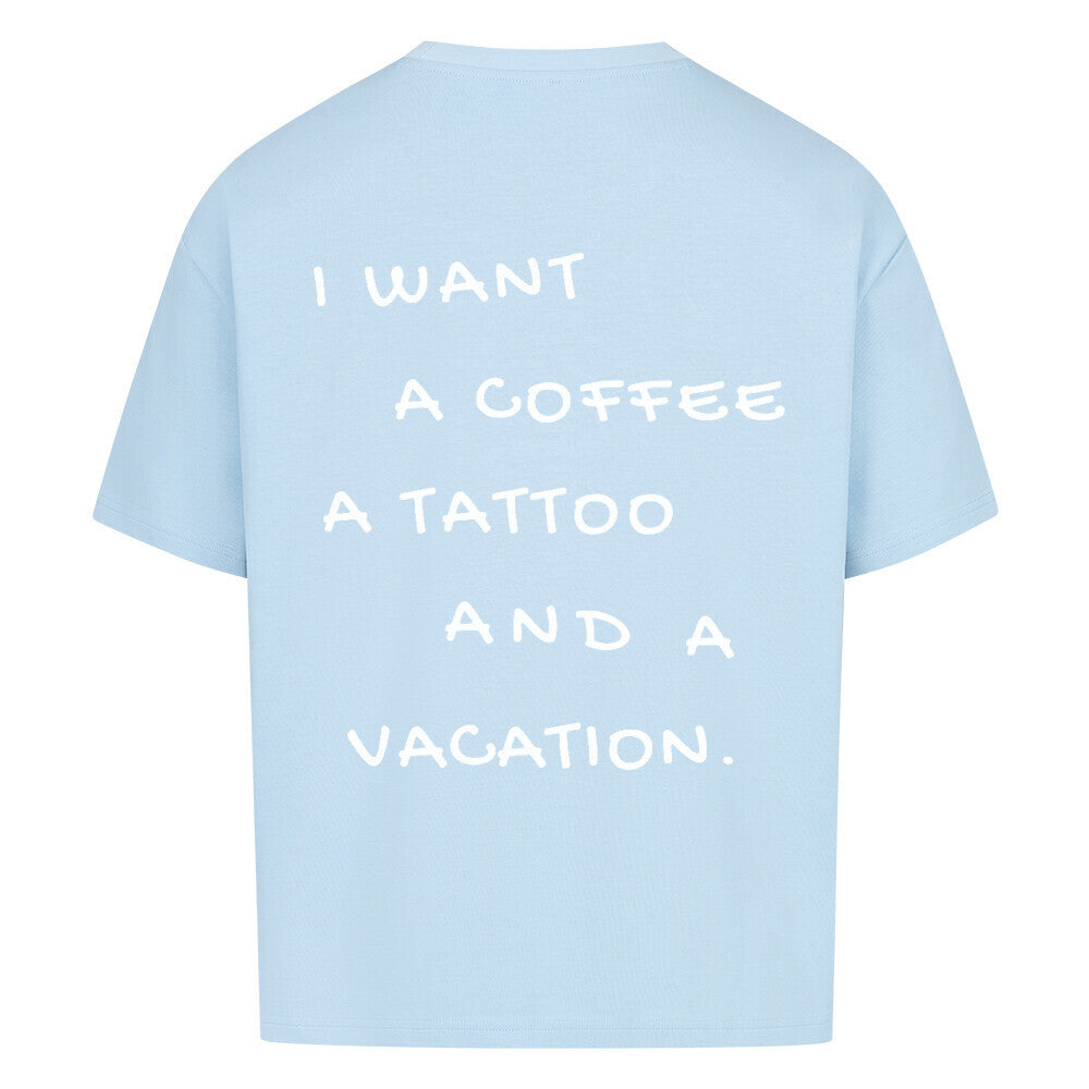 Vacation - Heavy Oversized Backprint Shirt T-Shirt XS Hellblau Tattoo Fashion von inked-mafia.de. Dieses Teil gehört in jeden Kleiderschrank eines inked-rebels! Finde ideale Geschenke für Tätowierte, Tattoofans oder Tätowierer.