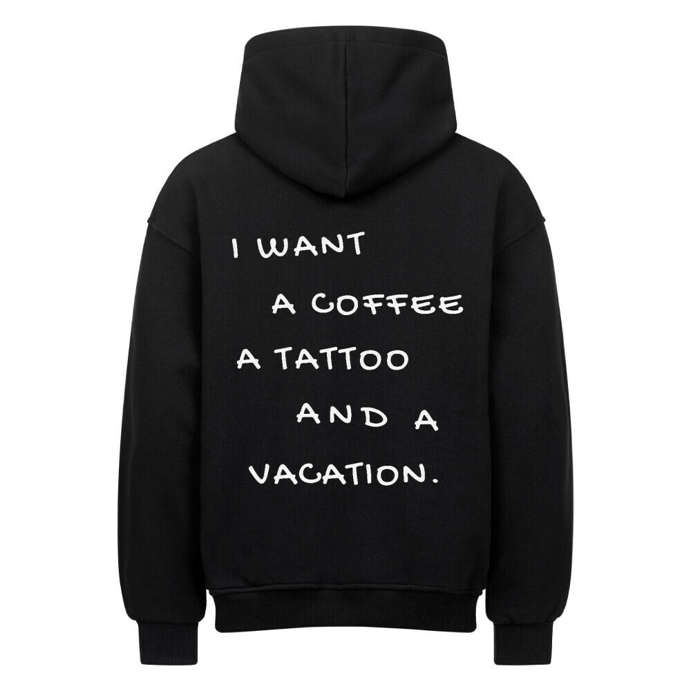 Vacation - Heavy Oversized Backprint Hoodie Hoodie XS Schwarz Tattoo Fashion von inked-mafia.de. Dieses Teil gehört in jeden Kleiderschrank eines inked-rebels! Finde ideale Geschenke für Tätowierte, Tattoofans oder Tätowierer.