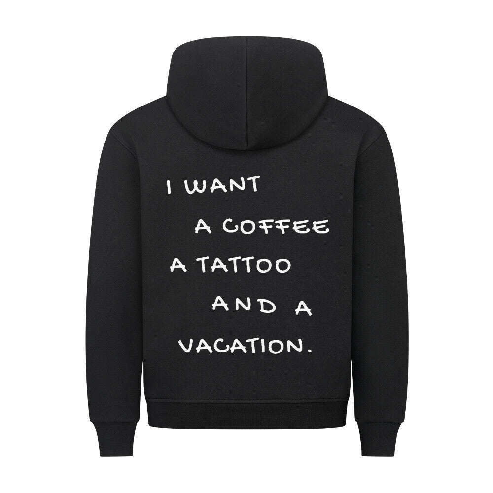 Vacation - Backprint Hoodie Hoodie S Schwarz Tattoo Fashion von inked-mafia.de. Dieses Teil gehört in jeden Kleiderschrank eines inked-rebels! Finde ideale Geschenke für Tätowierte, Tattoofans oder Tätowierer.