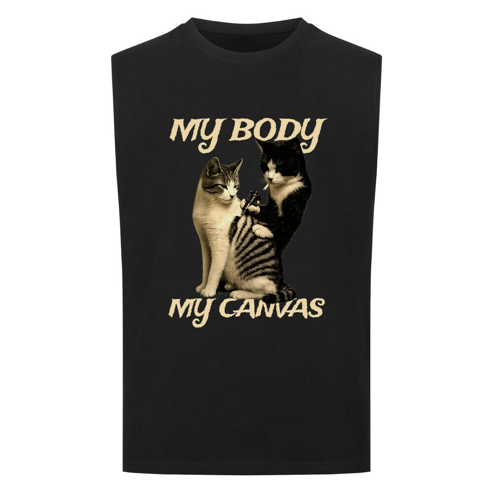 Canvas - Sleeveless Oversized Shirt T-Shirt S Schwarz Tattoo Fashion von inked-mafia.de. Dieses Teil gehört in jeden Kleiderschrank eines inked-rebels! Finde ideale Geschenke für Tätowierte, Tattoofans oder Tätowierer.