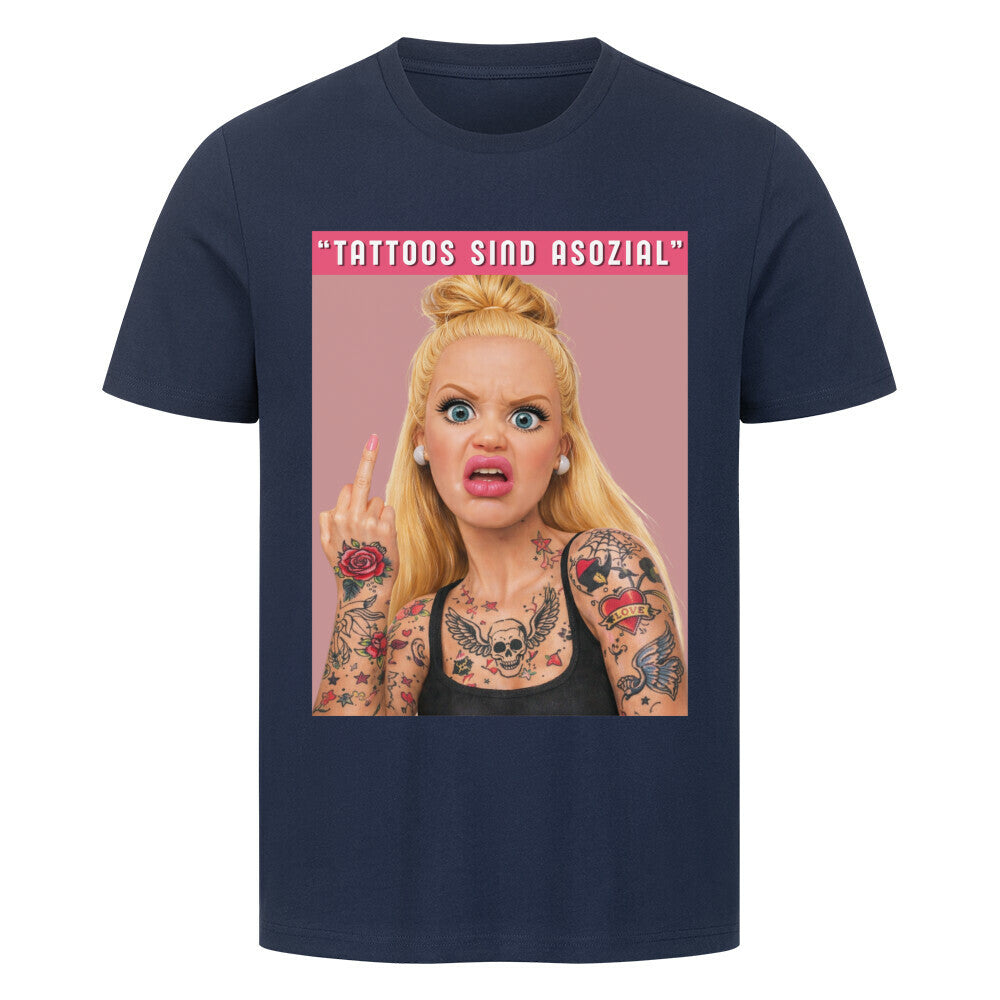 Asozial - Premium Shirt T-Shirt S Navy Blue Tattoo Fashion von inked-mafia.de. Dieses Teil gehört in jeden Kleiderschrank eines inked-rebels! Finde ideale Geschenke für Tätowierte, Tattoofans oder Tätowierer.