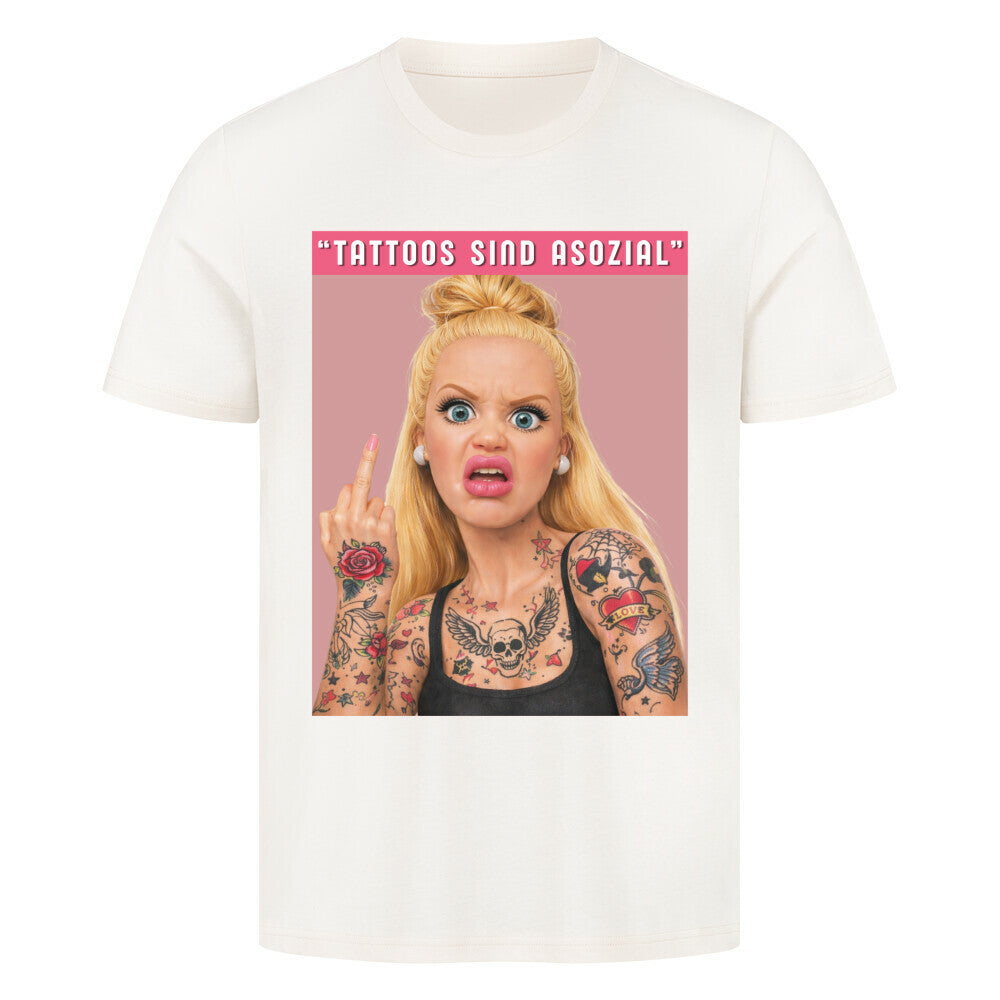Asozial - Premium Shirt T-Shirt S Beige Tattoo Fashion von inked-mafia.de. Dieses Teil gehört in jeden Kleiderschrank eines inked-rebels! Finde ideale Geschenke für Tätowierte, Tattoofans oder Tätowierer.
