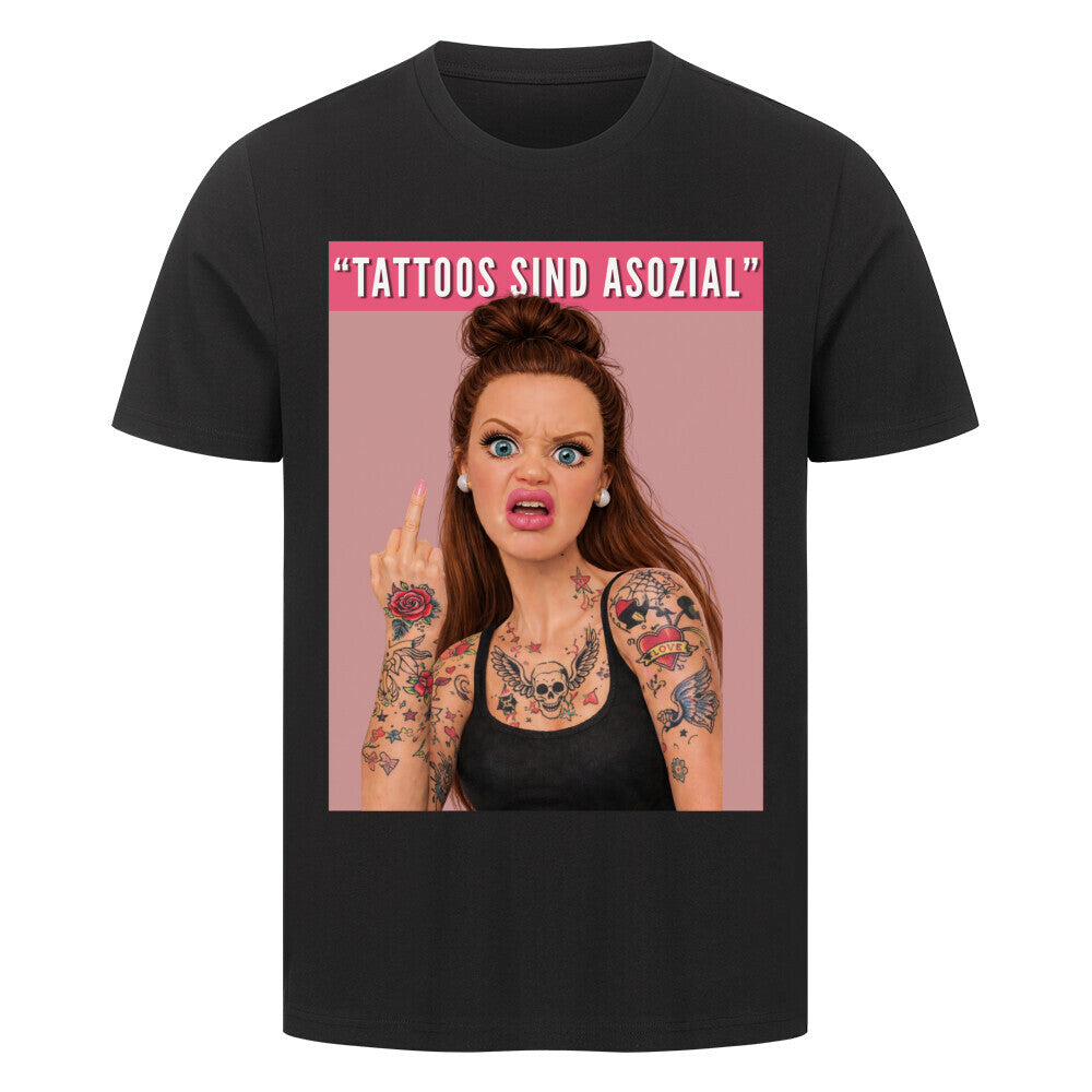 Asozial - Premium Shirt T-Shirt S Schwarz Tattoo Fashion von inked-mafia.de. Dieses Teil gehört in jeden Kleiderschrank eines inked-rebels! Finde ideale Geschenke für Tätowierte, Tattoofans oder Tätowierer.