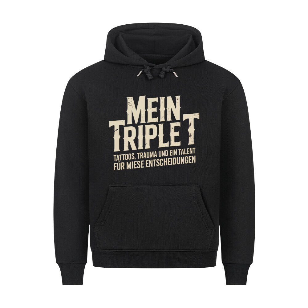 Triple T - Hoodie Hoodie S Schwarz Tattoo Fashion von inked-mafia.de. Dieses Teil gehört in jeden Kleiderschrank eines inked-rebels! Finde ideale Geschenke für Tätowierte, Tattoofans oder Tätowierer.