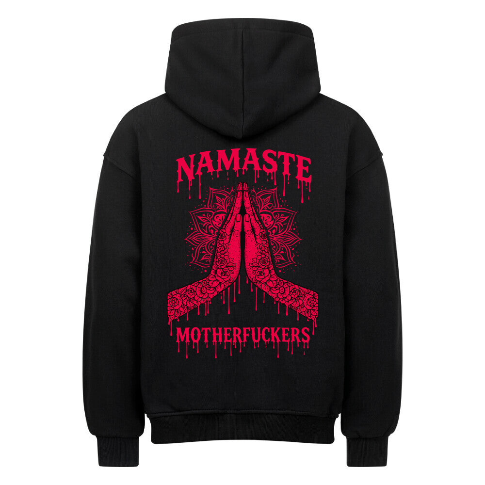 Namaste - Heavy Oversized Backprint Hoodie Hoodie XS Schwarz Tattoo Fashion von inked-mafia.de. Dieses Teil gehört in jeden Kleiderschrank eines inked-rebels! Finde ideale Geschenke für Tätowierte, Tattoofans oder Tätowierer.