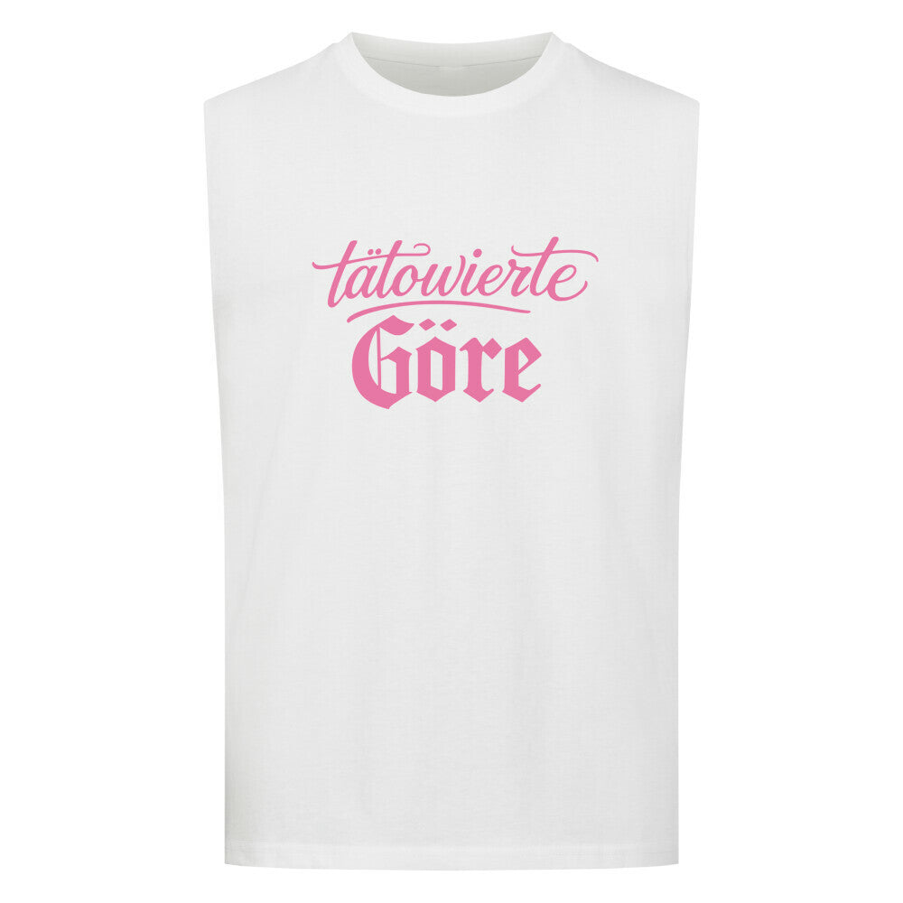 Göre - Sleeveless Oversized Shirt T-Shirt S Weiß Tattoo Fashion von inked-mafia.de. Dieses Teil gehört in jeden Kleiderschrank eines inked-rebels! Finde ideale Geschenke für Tätowierte, Tattoofans oder Tätowierer.