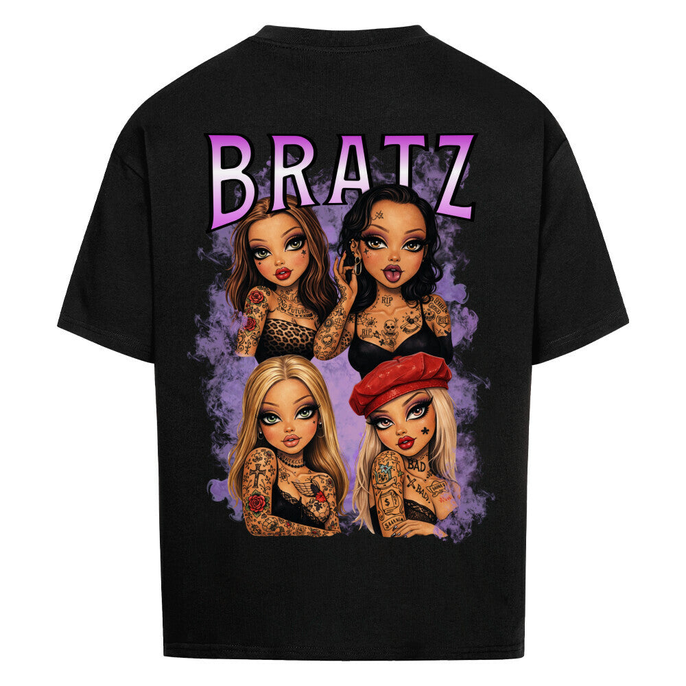 Bratz - Heavy Oversized Backprint Shirt T-Shirt XS Schwarz Tattoo Fashion von inked-mafia.de. Dieses Teil gehört in jeden Kleiderschrank eines inked-rebels! Finde ideale Geschenke für Tätowierte, Tattoofans oder Tätowierer.