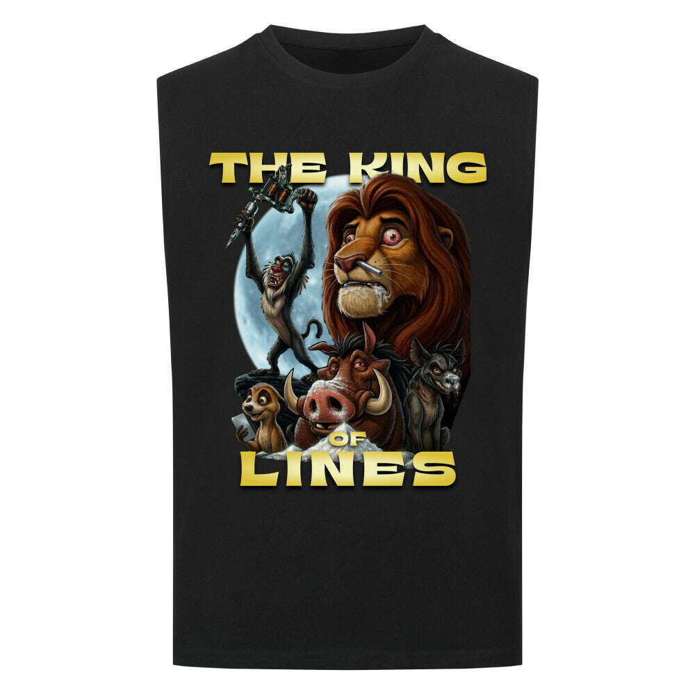 King of Lines - Sleeveless Oversized Shirt T-Shirt S Schwarz Tattoo Fashion von inked-mafia.de. Dieses Teil gehört in jeden Kleiderschrank eines inked-rebels! Finde ideale Geschenke für Tätowierte, Tattoofans oder Tätowierer.