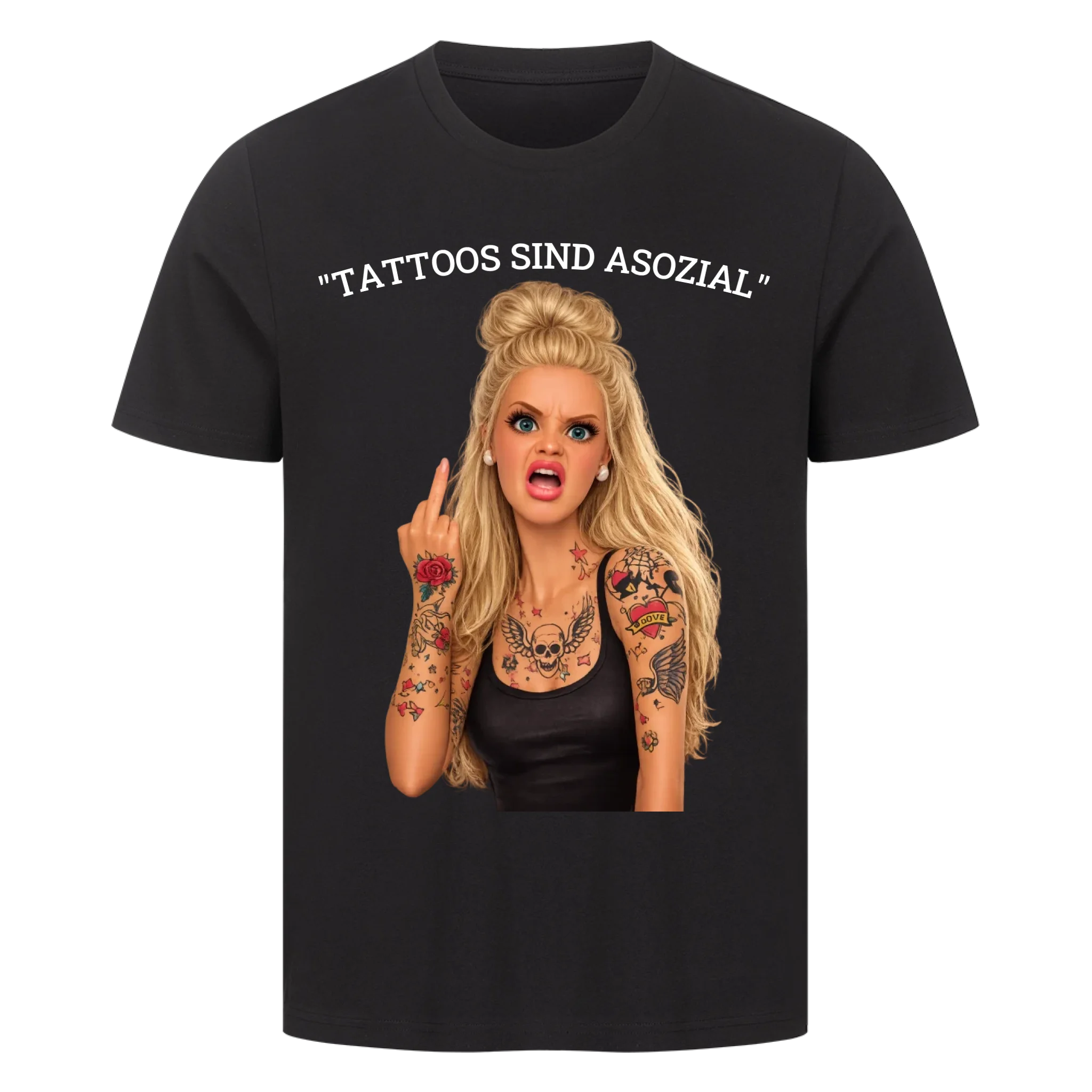 Asozial (Black-Edition) - Premium Shirt (personalisierbar) Customizer Premium Shirt Schwarz S Tattoo Fashion von inked-mafia.de. Dieses Teil gehört in jeden Kleiderschrank eines inked-rebels! Finde ideale Geschenke für Tätowierte, Tattoofans oder Tätowierer.