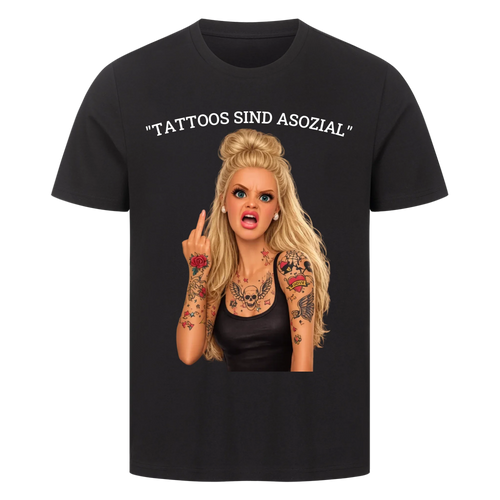 Asozial (Black-Edition) - Premium Shirt (personalisierbar) Customizer Premium Shirt Schwarz S Tattoo Fashion von inked-mafia.de. Dieses Teil gehört in jeden Kleiderschrank eines inked-rebels! Finde ideale Geschenke für Tätowierte, Tattoofans oder Tätowierer.