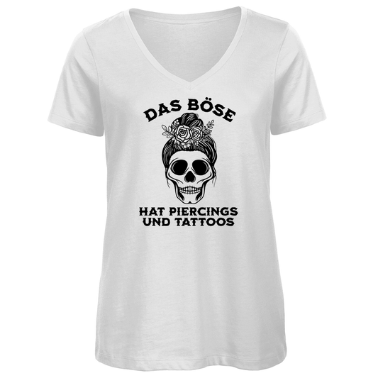 Das Böse - Damen Shirt Clothes  Weiß XS  Tattoo Fashion von inked-mafia.de. Dieses Teil gehört in jeden Kleiderschrank eines inked-rebels! Finde ideale Geschenke für Tätowierte, Tattoofans oder Tätowierer.