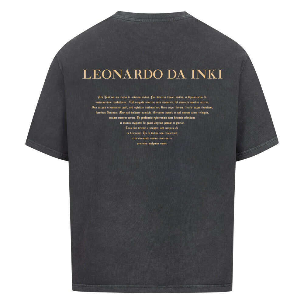 Da Inki - Heavy Oversized Shirt T-Shirt Front- und Backprint XS Washed Black Tattoo Fashion von inked-mafia.de. Dieses Teil gehört in jeden Kleiderschrank eines inked-rebels! Finde ideale Geschenke für Tätowierte, Tattoofans oder Tätowierer.