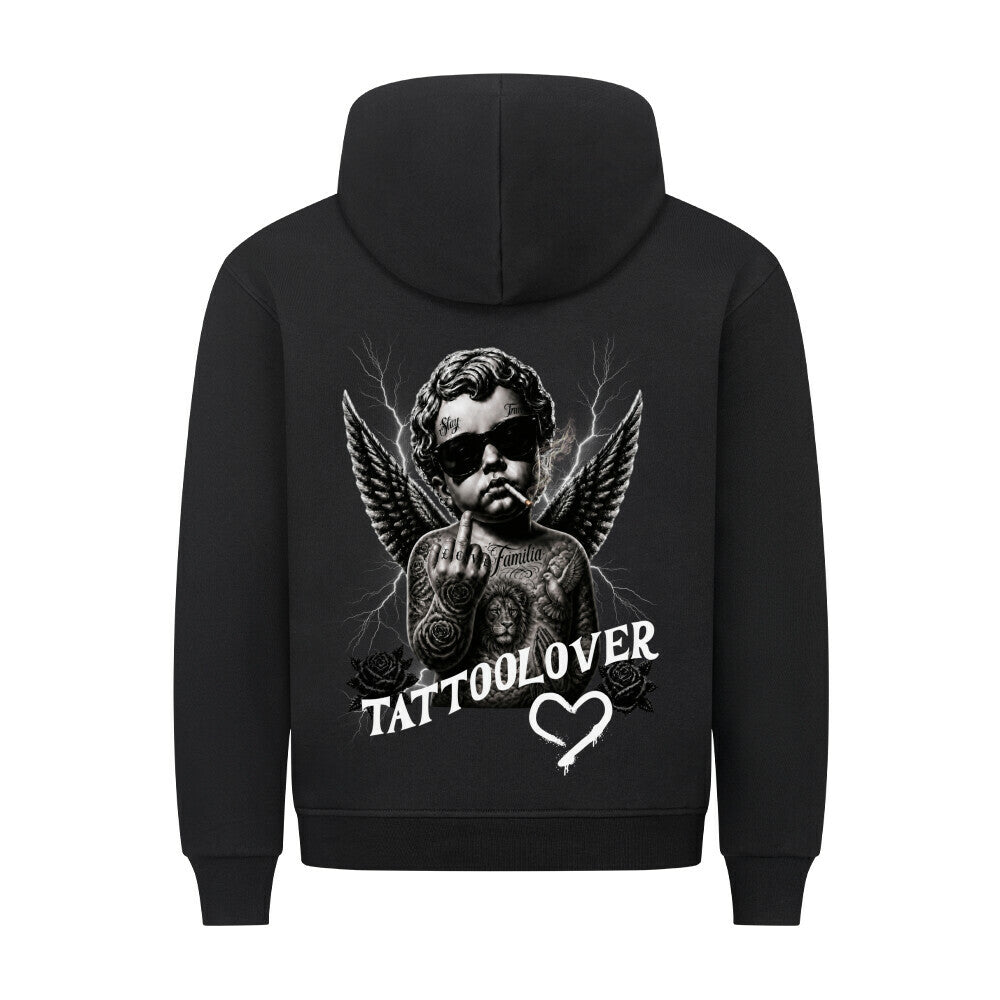 Tattoolover - Backprint Hoodie Hoodie S Schwarz Tattoo Fashion von inked-mafia.de. Dieses Teil gehört in jeden Kleiderschrank eines inked-rebels! Finde ideale Geschenke für Tätowierte, Tattoofans oder Tätowierer.
