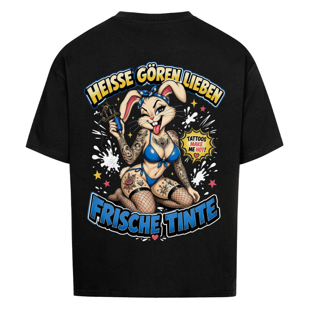Frische Tinte - Heavy Oversized Backprint Shirt T-Shirt XS Schwarz Tattoo Fashion von inked-mafia.de. Dieses Teil gehört in jeden Kleiderschrank eines inked-rebels! Finde ideale Geschenke für Tätowierte, Tattoofans oder Tätowierer.