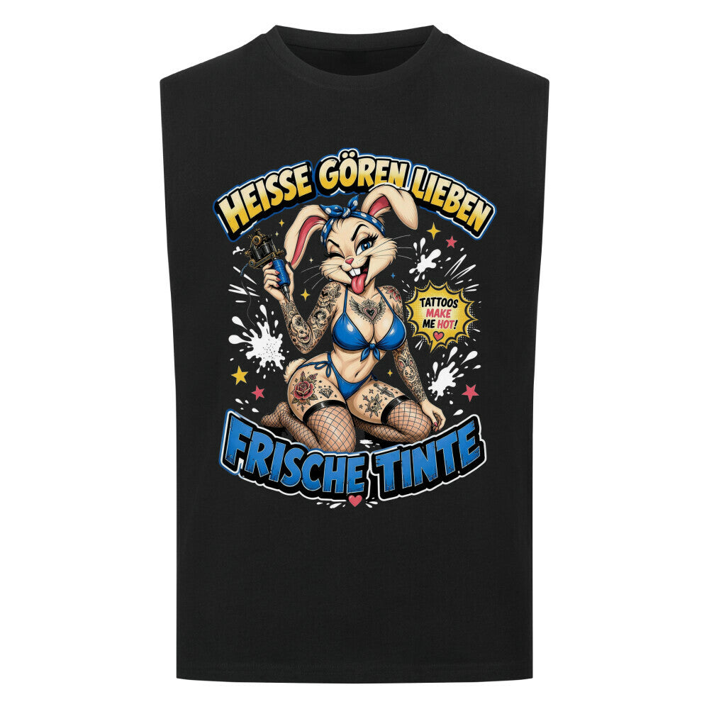 Frische Tinte - Sleeveless Oversized Shirt T-Shirt S Schwarz Tattoo Fashion von inked-mafia.de. Dieses Teil gehört in jeden Kleiderschrank eines inked-rebels! Finde ideale Geschenke für Tätowierte, Tattoofans oder Tätowierer.