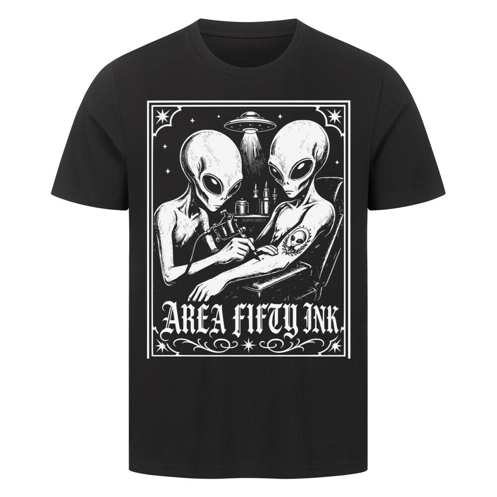 Area Fifty Ink - Premium Shirt T-Shirt S Schwarz Tattoo Fashion von inked-mafia.de. Dieses Teil gehört in jeden Kleiderschrank eines inked-rebels! Finde ideale Geschenke für Tätowierte, Tattoofans oder Tätowierer.