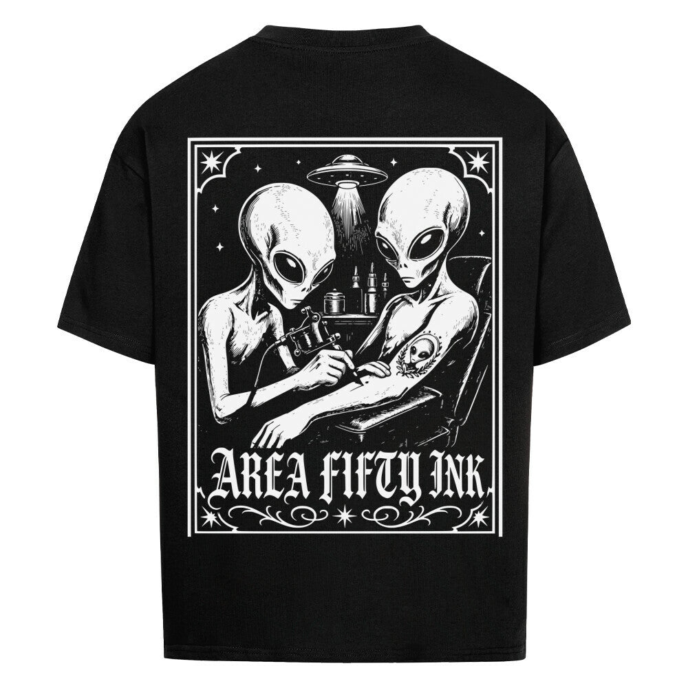 Area Fifty Ink - Heavy Oversized Backprint Shirt T-Shirt XS Schwarz Tattoo Fashion von inked-mafia.de. Dieses Teil gehört in jeden Kleiderschrank eines inked-rebels! Finde ideale Geschenke für Tätowierte, Tattoofans oder Tätowierer.
