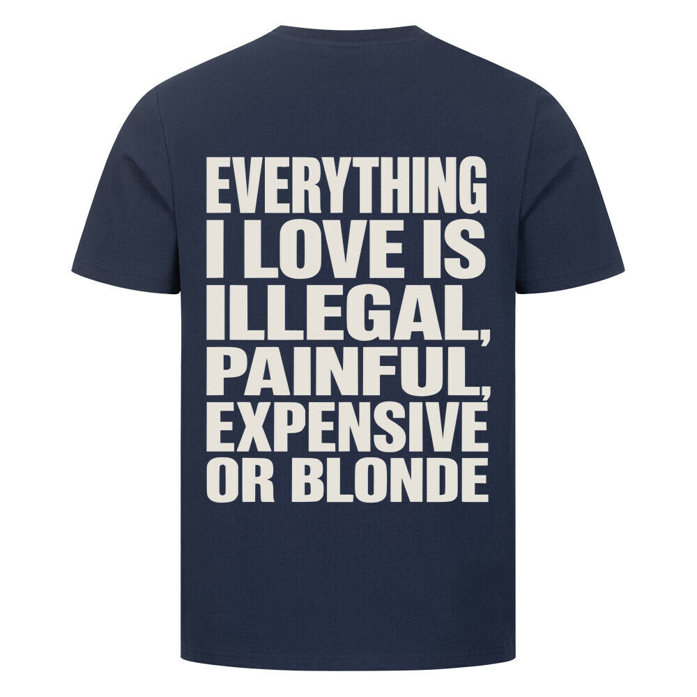 Illegal - Premium Backprint Shirt T-Shirt S Navy Blue Tattoo Fashion von inked-mafia.de. Dieses Teil gehört in jeden Kleiderschrank eines inked-rebels! Finde ideale Geschenke für Tätowierte, Tattoofans oder Tätowierer.
