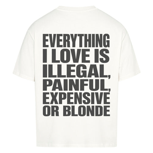 Illegal - Heavy Oversized Backprint Shirt T-Shirt XS Weiß Tattoo Fashion von inked-mafia.de. Dieses Teil gehört in jeden Kleiderschrank eines inked-rebels! Finde ideale Geschenke für Tätowierte, Tattoofans oder Tätowierer.