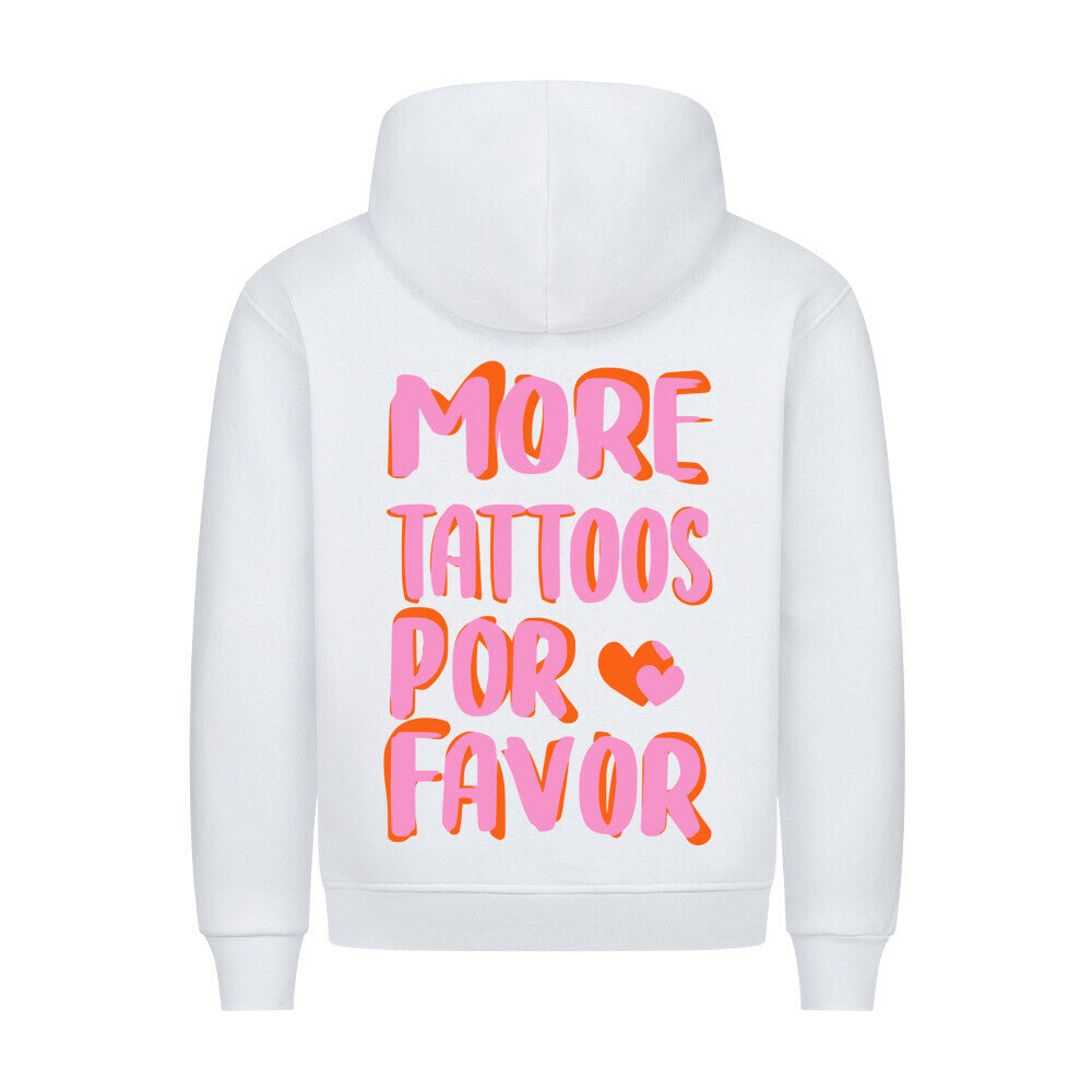 More Tattoos - Backprint Hoodie Hoodie S Weiß Tattoo Fashion von inked-mafia.de. Dieses Teil gehört in jeden Kleiderschrank eines inked-rebels! Finde ideale Geschenke für Tätowierte, Tattoofans oder Tätowierer.