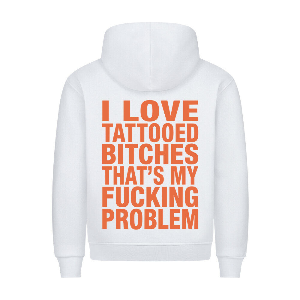 Bitches - Backprint Hoodie Hoodie S Weiß Tattoo Fashion von inked-mafia.de. Dieses Teil gehört in jeden Kleiderschrank eines inked-rebels! Finde ideale Geschenke für Tätowierte, Tattoofans oder Tätowierer.